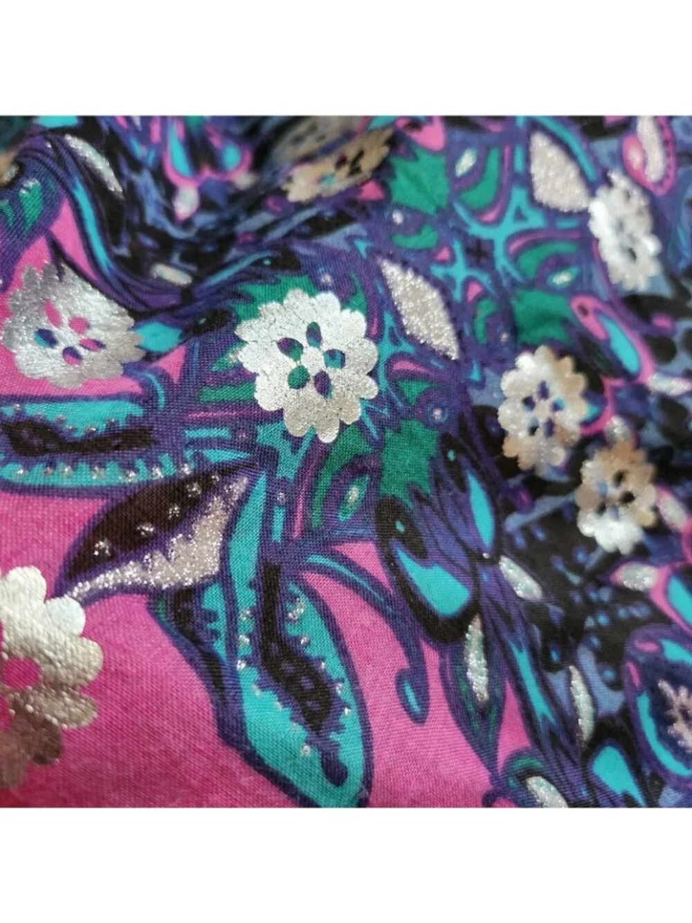 Vintage Square Scarf Wrap Shawl Sarong H&M Divided One Size Floral 47